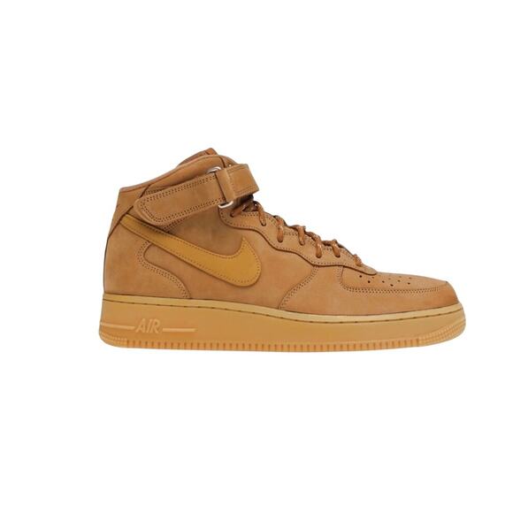 NIKE Air Force 1 Mid ’07 Flax Sneaker Men 8.5 Camel Athletic Versatile Stylish - Picture 4 of 16